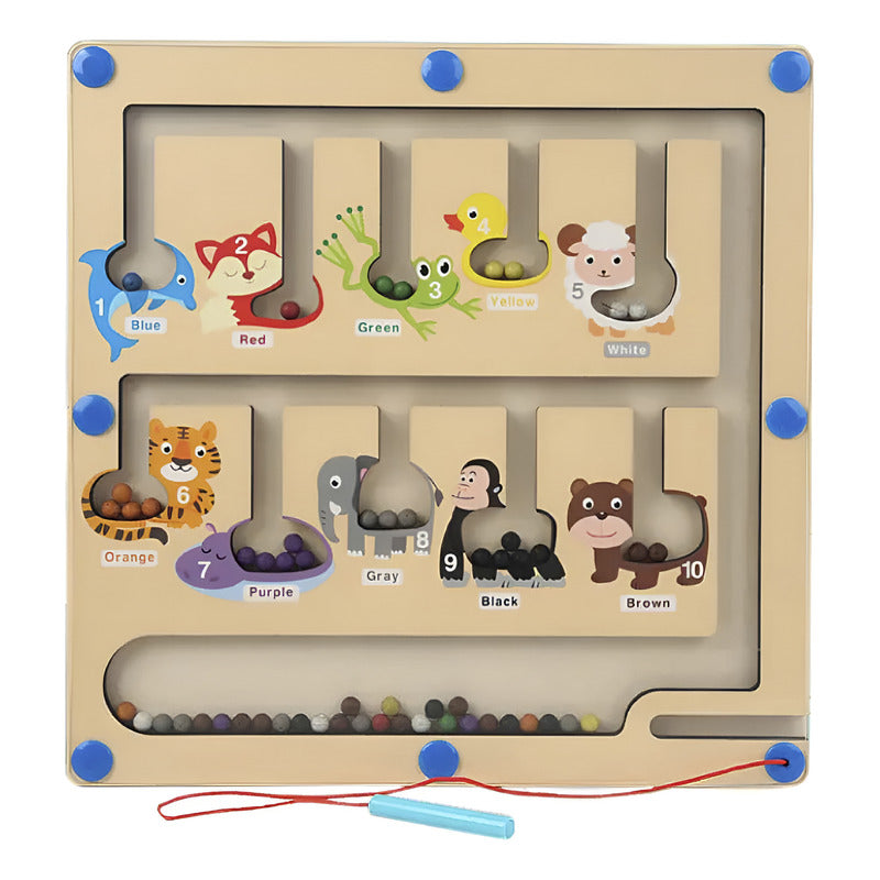 Laberinto Magnético De Colores Y Números Juego Montessori  Azul