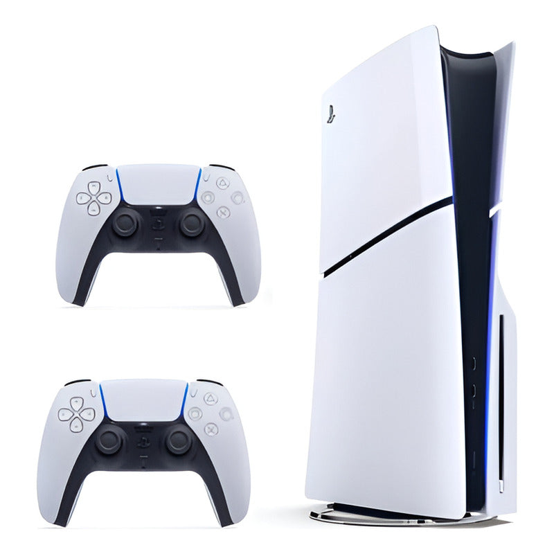 Playstation 5 Slim Unidad De Cd + Control Adicional  Blanco