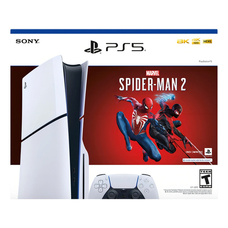 Consola Playstation 5 Slim Disco Spiderman - Ps5 1 Control Color Blanco