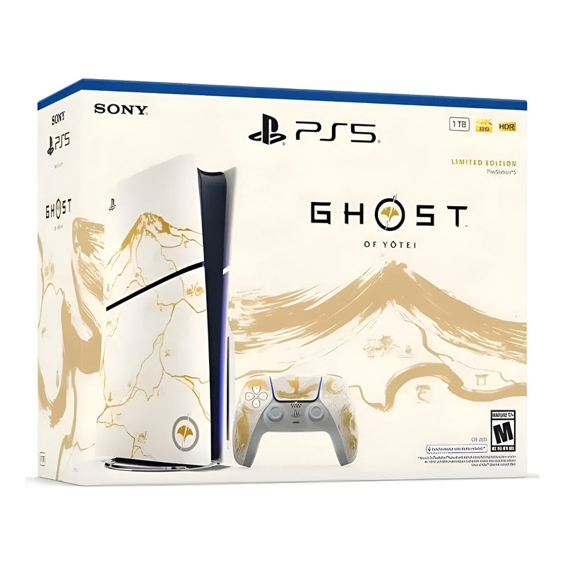 Consola Ps5 Slim Estándar Edición Limitada Ghost Of Yotei - Blanco