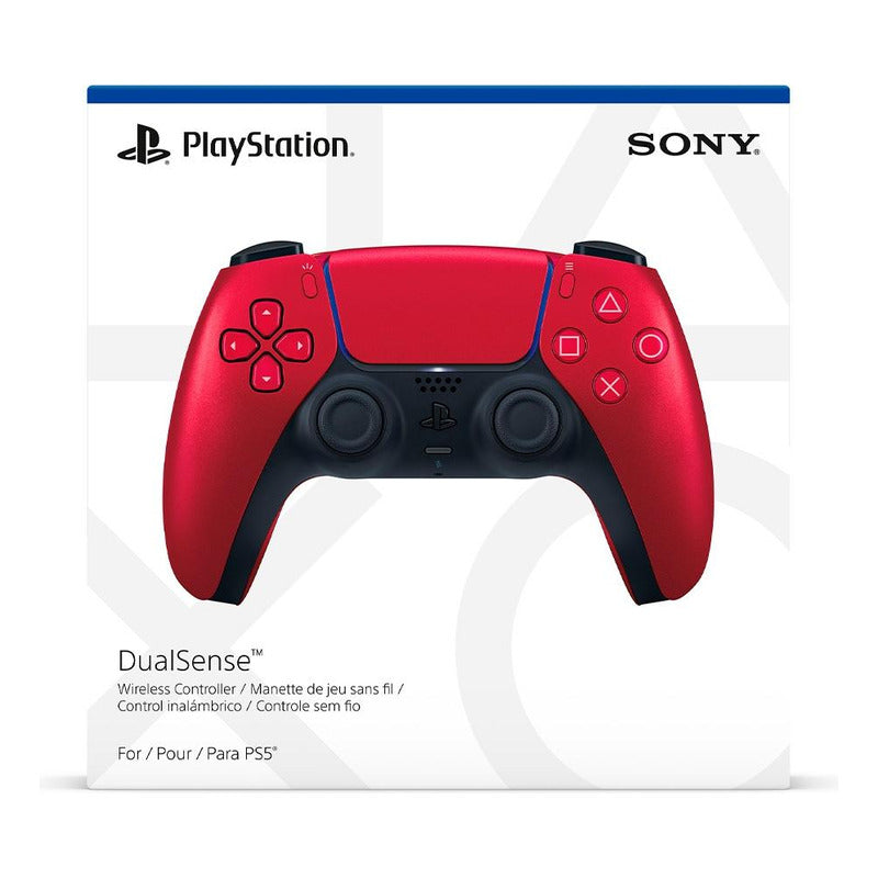 Control Dualsense Ps5 Volcanic Rojo + 2 Grips De Obsequio Volcanic Red