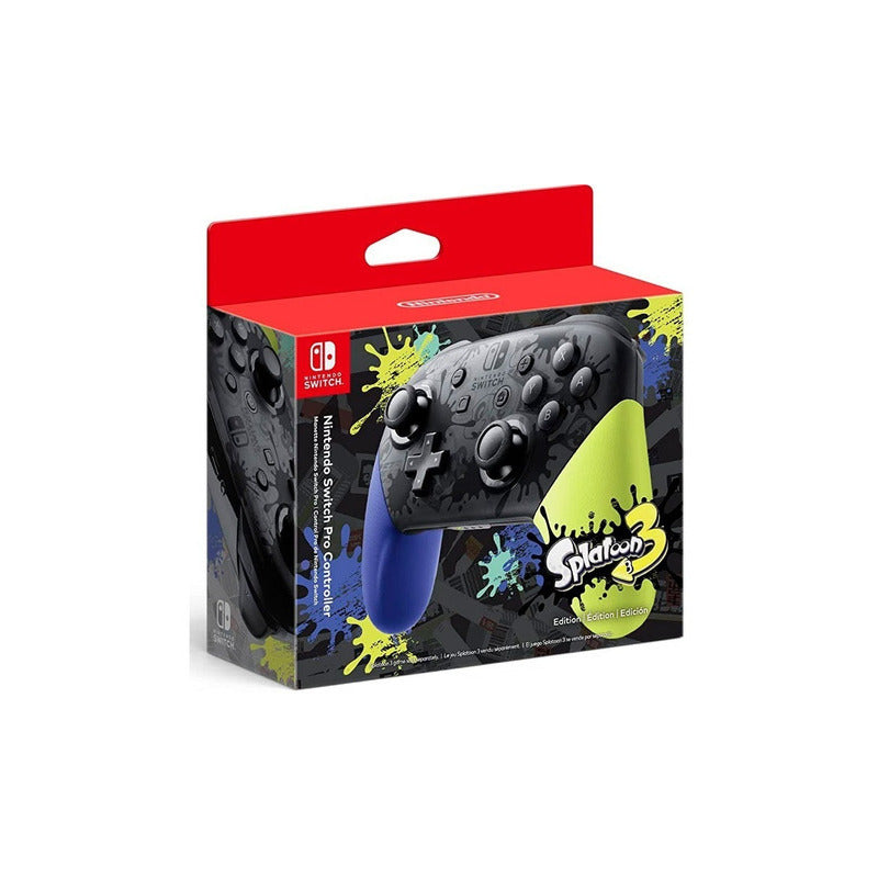 Pro Controller Nintendo Switch Edicion Splatoon 3 Original Negro