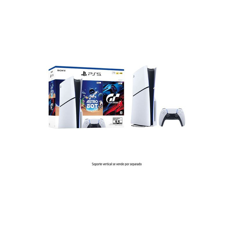 Ps5 Slim Estandar Con Juegos Gt7 & Astro Bot Blanco
